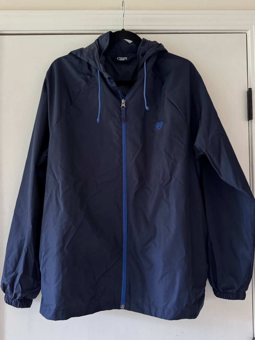Chaps Men's Navy Hooded Windbreaker